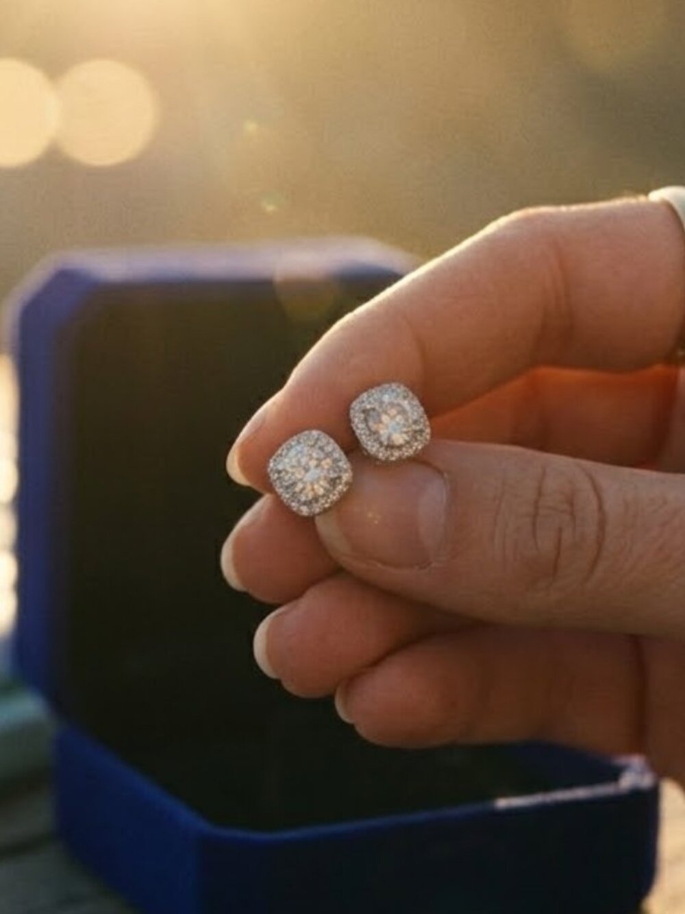 ER39 Classic Cushion Halo Earrings